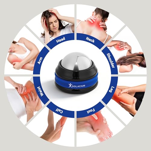 Solacium CryoSphere Mini - Stainless Steel Cold Massage Roller Ball - Handheld Massage Tool for Sore Muscles, Shoulders, Arms, Neck, Back, and Feet