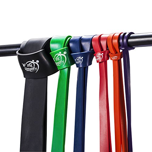 Fit Simplify Pull Up Assist Resistance Bands for Fitness, Physical Therapy, Stretching, Mobility and Exercise - color: Red