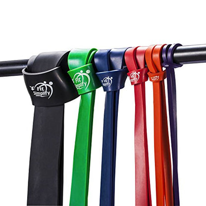 Fit Simplify Pull Up Assist Resistance Bands for Fitness, Physical Therapy, Stretching, Mobility and Exercise - color: Red