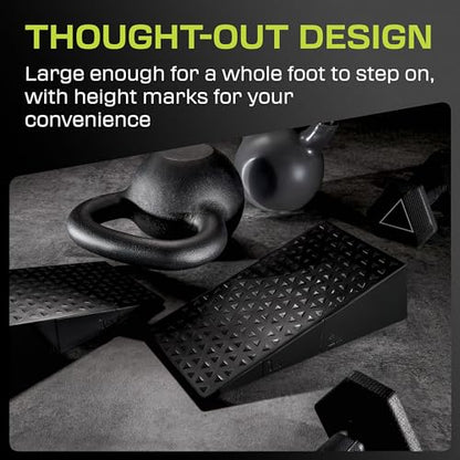 Flexelent Heel Elevated Squat Wedge Block Pair, 17° Angle, Bag Included - color: Black Diamond