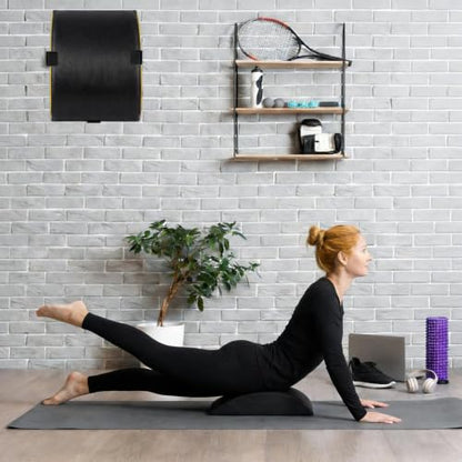 Frienda 12.6" x 9.8" x 3.15" Abdominal Exercise Mat Holder Wall Mounted Abdominal Exercise Mat Hanger Storage Rack Black Steel Space Saving for Home Gym, Commercial Gyms & AB Workout Support Accessory