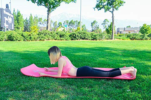 LOKATSE Home All Purpose Thick Yoga Mat with Carrying Strap High Density - color: Pink