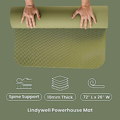 Lindywell Grata Mat Aloe Green and Shoulder Strap Bundle