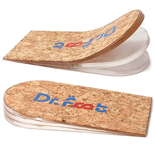 Dr. Foot's Adjustable Orthopedic Heel Lift for Leg Length Discrepancies, Height Increase Insole for Heel Spurs, Heel Pain, Sports Injuries, and Achilles tendonitis (Large- Women's 10-13|Men's 9-14) - color: Cork, size: 3 Layers: Large-Women's 10-13|Men's