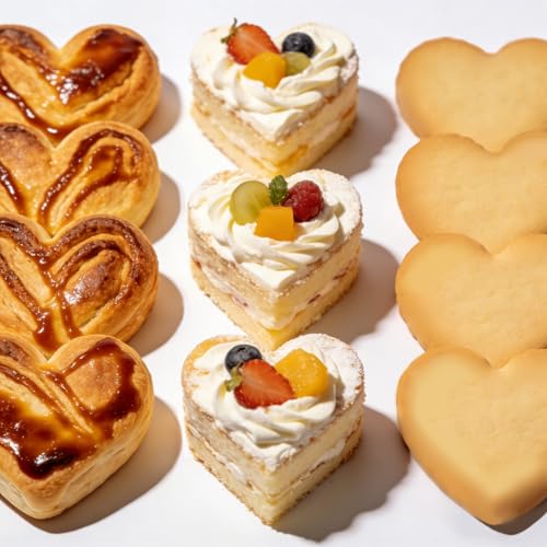 Heart Cookie Cutters, 5 Piece Biscuit Cutters with Handle | Professional Stainless Steel Baking Essential Tools for Valentine's Day, Sandwiches and Heart-Shaped Cookies - size: 5 Sizes Heart Cutters With Handle