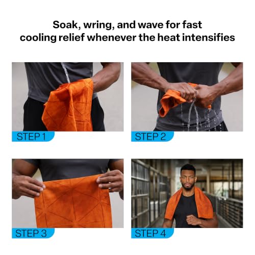COLD FACTOR Instant PVA Cooling Towels, Cooling Neck Wraps, Orange, 1 Pack - color: Orange
