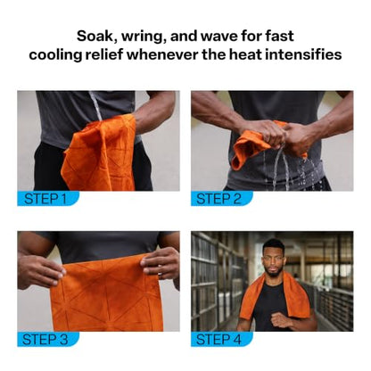 COLD FACTOR Instant PVA Cooling Towels, Cooling Neck Wraps, Orange, 1 Pack - color: Orange