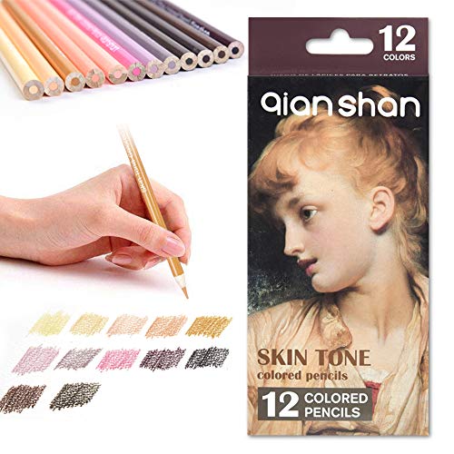 12 Yellow Colored Pencils Oil Based, Pre-sharpened Wooden Color Pencils Set | No Duplicates Drawing Pencils, Adults Coloring Books Drawing Sketching, Sketch Pencils Art Supplies - color: 12 skin pencils