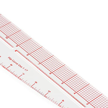 Dritz Styling Design Ruler, Curved and Straight Edge, Clear | For Sewing, Quilting, & Crafting Projects, 4-in-1 Ruler