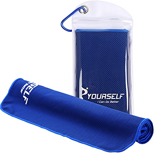 SYOURSELF Cooling Towel for Instant Relief Cool Bowling Fitness Yoga Towel-40 x12 Use as Cooling Neck Headband Bandana Scarf,Stay Cool for Travel Camping Golf Football &Outdoor Sport(Dark Blue) - color: Dark Blue
