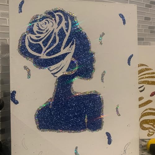 TIAMECH A4 Reusable African Girl Stencil for Painting | Fashion Hairstyle & Hoop Earrings Lady Layering Template, DIY Wall Art, Wood Furniture, Scrapbook & Crafts (8.3x11.7inch) - style: Beauty Girl