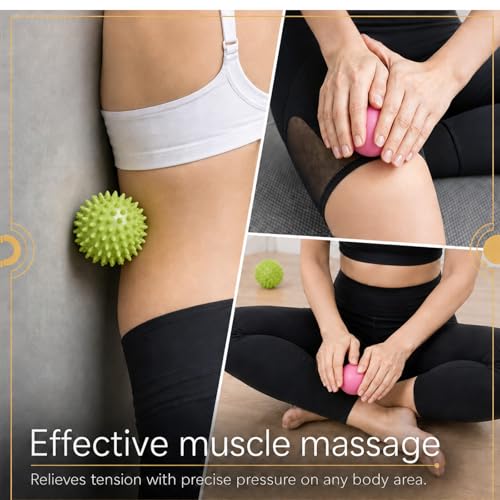 3-Pack Massage Ball Set, Spiky, Smooth for Plantar Fasciitis and Myofascial