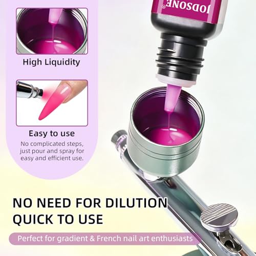 JODSONE Airbrush Gel Nail Polish Set 20 Colors No Dilution Fine Mist Nail | White Blue Pink Purple for Ombre French Nail Art Design Nail Airbrush Paint Gel Nail Polish Ideal for Home Salon Use - color: Airbrush-4