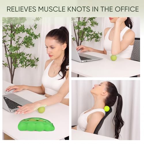 2 Soft 2 Hard Massage Lacrosse Balls, 4 Sizes for Myofascial Release | Targeted Massage for Hands, Feet, Neck & Back, Compact Design for Home Gym Yoga & Travel, Supports Mobility and Relaxation