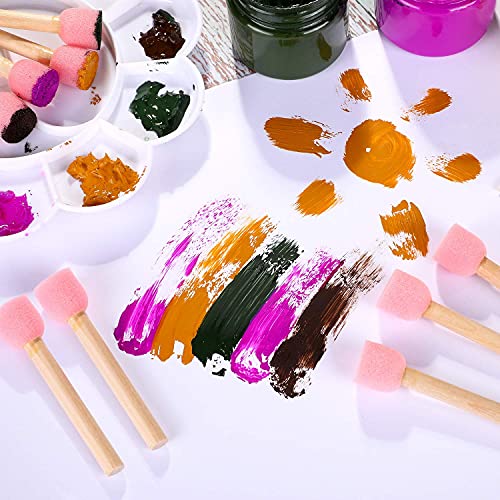 WHQXFDZ 40 Pieces 0.8 inch Round Sponge Foam Brush Set Paint Brush Wooden Handle Foam Brush Sponge Painting Tools for Painting Crafts(0.8inch) (Pack of 2) - size: 0.8inch (Pack of 2)
