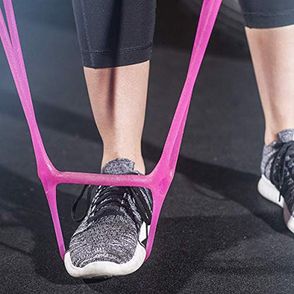 7 Ring Stretch Resistance Exercise Band, Miracle Miles Band, Yoga Stretching, Arm, Shoulders Foot, Leg Fitness Home Gym Physical Therapy Band - color: Pink