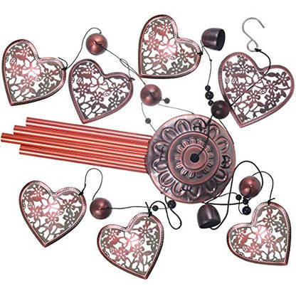 Garden Loving Heart Wind Chimes Outdoor Indoor Decor, Hand-Made Heart Musical Wind Chime, Mobile Wind Catcher Romantic Wind-Bell for for Home, Mom Gifts, Balcony, Festival, Tree, Garden Decoration