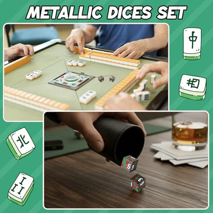 2 Pcs Mahjong Dice Metal, Classic, Black | D6 Mah Jong Dice,Standard Size Mahjong Dice, Durable Material, Replacement for Lost Dice, Board Game Mahjong Supplies - color: Black, size: Classic