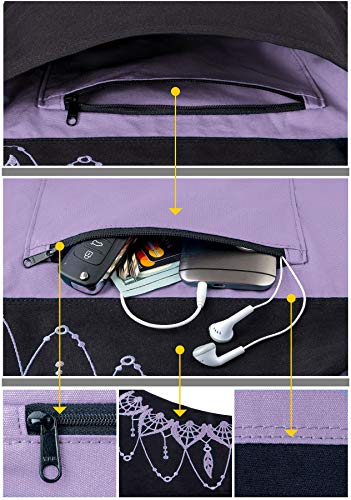 Yoga Mat Bag & Carrier with Pockets for Women | Holds yoga & pilates mats up to 72 in, Fits thick mats, Water bottle & zip pockets, 2 mat straps included, Gift-boxed - color: Black & Lavender Purple