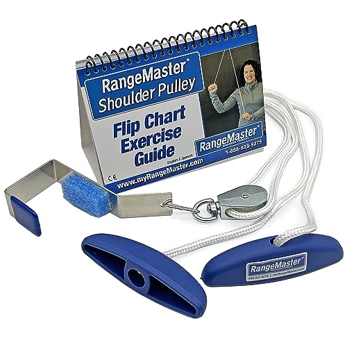 RangeMaster Molded Rubber Handle Shoulder Pulley │ Physical Therapy Tool │ Aids in Recovery and Rehabilitation │ Increases Mobility │ Metal Bracket Door Attachment - style: Metal Bracket Door Attachment