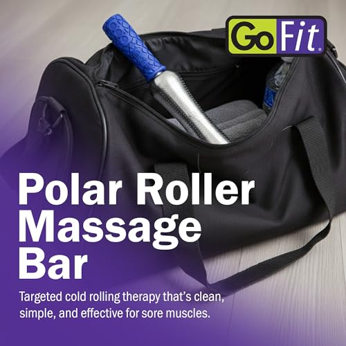 GoFit Polar Roller Cold Compression Therapy Massage Bar for Muscle Relief, Recovery, and Targeted Massage, Blue, 9.8 x 4.8 x 2.8 Inches - size: 1 Count (Pack of 1)