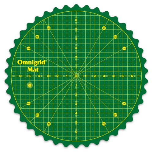 Omnigrid 360 Rotating Self-Healing Cutting Mat, 14 Inch | Precision Fabric Cutting Mat with Durable Surface for Quilting, Sewing & Crafts - style: 14"