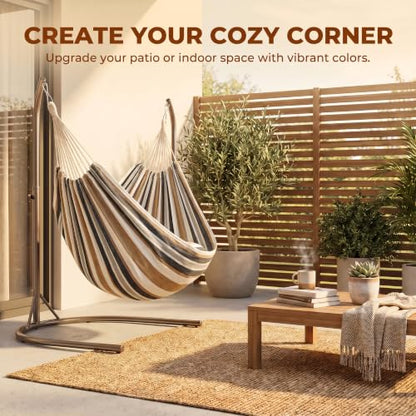 Canvas Hammock 122" Long X 59" Wide 2 Person Hammock 440 pounds Maximum Weight Applicable Scenes in Courtyard Autumn, Indoor Hanging Chairs, Beach Leisure (Black White, Full) - color: Black White