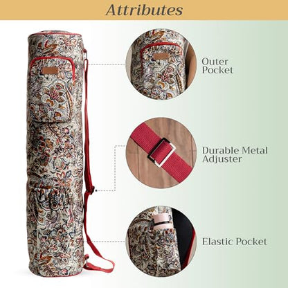 Maison d' Hermine Yoga Mat Duffle Bag Gym Tote Yoga Mat Carry Bag - color: Jaipur, style: Yoga Mat Carry Bag
