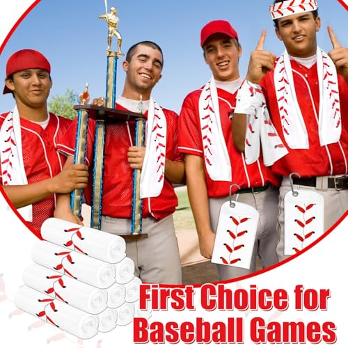 Lonfliness 6Pcs Baseball Cooling Towels with Bags 38x12 in Breathable Chilly Microfiber Ice Towel Fast Drying Sport Team Gift for Player Coach Gym Workout Biking Running Yoga (Baseball) - color: White