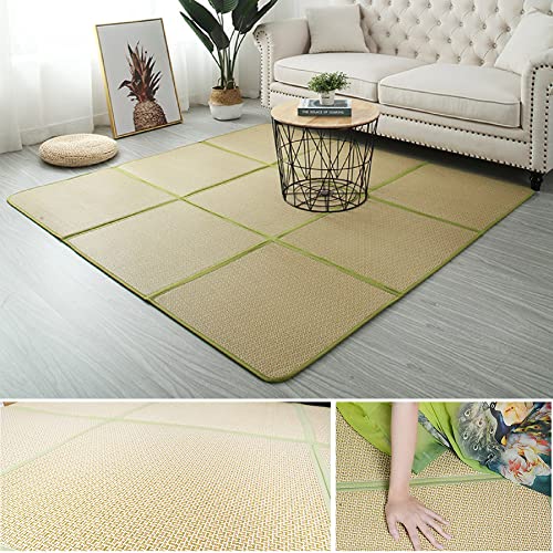 Nisorpa 71'' x 71'' Japanese Tatami Mat Igusa Tatami Mattress 0.47'' Thick - color: Green