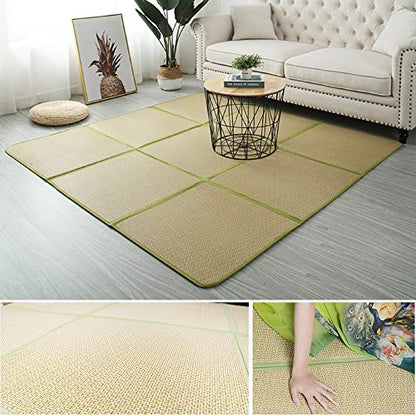 Nisorpa 71'' x 71'' Japanese Tatami Mat Igusa Tatami Mattress 0.47'' Thick - color: Green