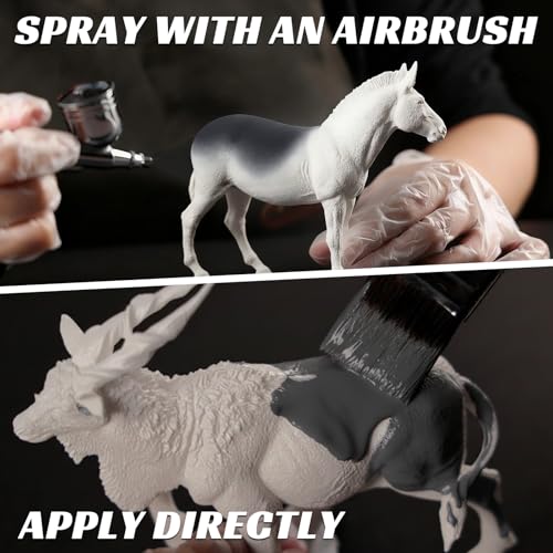 HOMY ARTY Airbrush Primer - Grey, 8.45 fl.oz. Acrylic Primer | for Airbrush Paint, Quick-Drying Matte Finish for Acrylic Paint with Excellent Adhesion to Plastic Models, Metal, Canvas - color: Grey