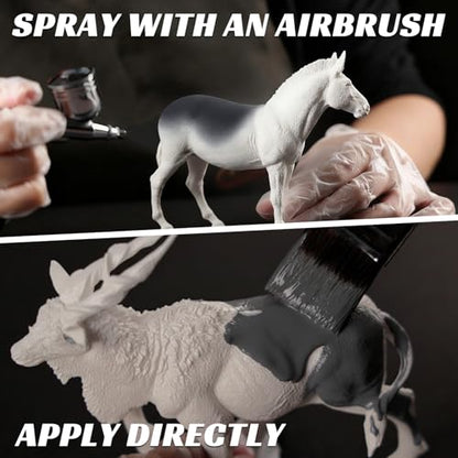 HOMY ARTY Airbrush Primer - Grey, 8.45 fl.oz. Acrylic Primer | for Airbrush Paint, Quick-Drying Matte Finish for Acrylic Paint with Excellent Adhesion to Plastic Models, Metal, Canvas - color: Grey
