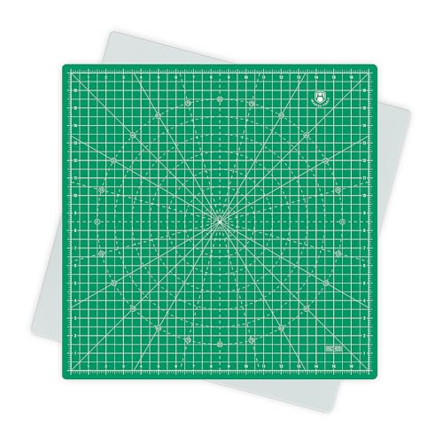 17"x17" Rotating Cutting Mat, Self Healing Mat with 360-Degree Rotation & Anti-Slip Base, Sewing Board Cutting Mat Perfect for Fabric Quilting Leather Hobby Project, Green - color: Green, size: 17"L x 17"W