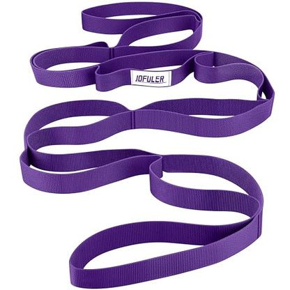 Stretching Strap for Physical Therapy and Home Rehab, 10 Loops - color: Purple
