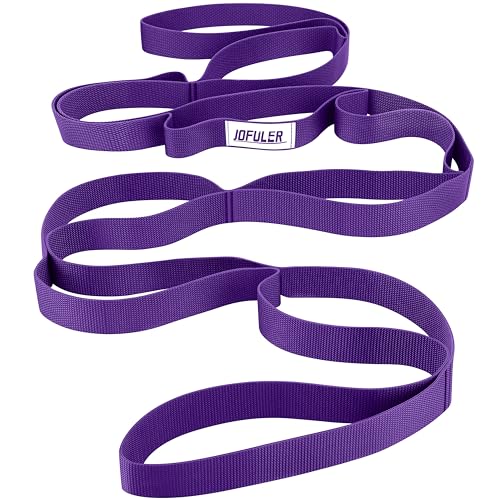 Stretching Strap for Physical Therapy and Home Rehab, 10 Loops - color: Purple