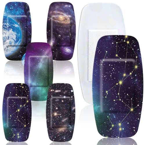Geiserailie Large Flexible Fabric Bandages 2x4 Waterproof,Starry Sky | Cushioned Pad Protects Wounds and Cuts, Latex Free Bandages for Sensitive Skin, Stays Secure During Daily Activities - style: Starry Sky