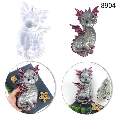 3D Dragon Wall Decor Silicone Molds Set, Welcome Sign and Baby Dragon Resin Casting Molds, DIY Home Decoration