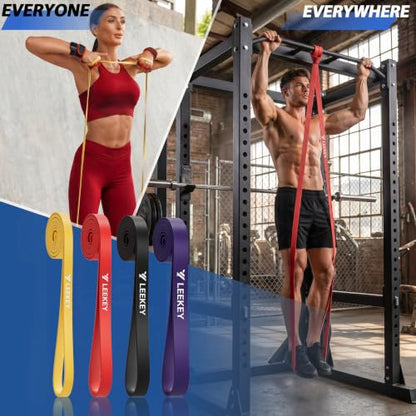 LEEKEY Resistance Bands for Pull Up Assist, Exercise & Workout Bands Set - color: 5-85LBS COLOR