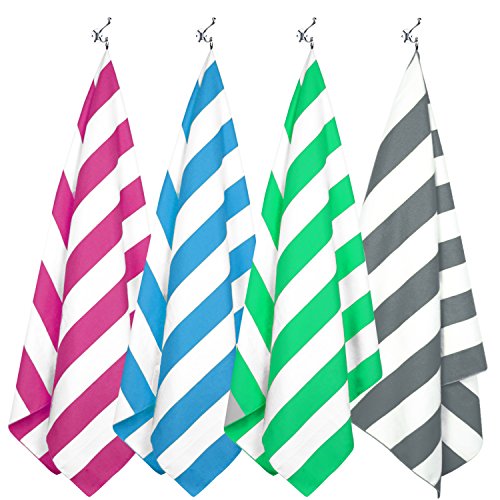 Your Choice Microfiber Beach Towel Sand-Free Quick Dry (67"x35"/60"x30") - color: G-set (4)-green/Rose Red/Blue/Gray, size: Large(60x30")