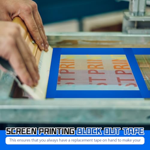 MotiMind 1 Roll Screen Printing Blocking Tape, 2" x 36yds Graphic Production Blue Tape Solvent and Water Resistant for Screen Printing