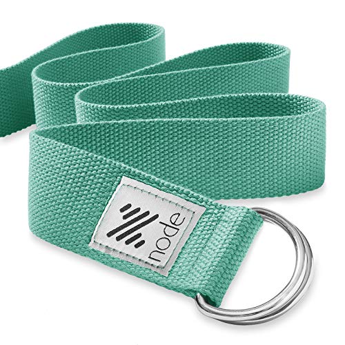 7-1/2' Yoga Strap for Stretching, Woven Cotton Blend Yoga Strap with Adjustable D-Ring Buckle for Exercise, Therapy and Fitness - color: Teal