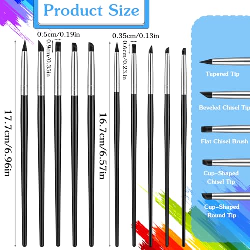 10PCS Silicone Sculpting Tools,Durable Sculpting Tool | Flexible Clay Carving Tool,Smooth Surface Silicones Clays Sculpting Tool,for Pottery Artwork Shaping Carving DIY,Black