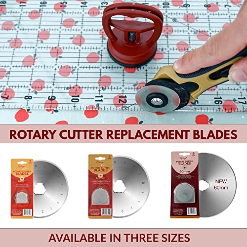 Madam Sew 60mm Rotary Cutter for Fabric | Precision Cloth Cutting Tool with Tungsten Steel Blade and Safety Guard | Fabric Cutter Rotary Tool For Sewing, Arts & Crafts with Comfortable Handle - size: 60mm cutter