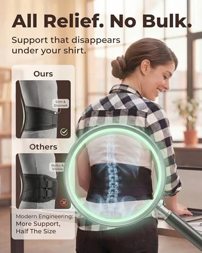 Sparthos Back Brace for Women & Men, Sciatica, Lower Back Pain - Black-L - color: Black
