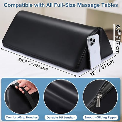 Knee Wedge Pillow for Legs, Under Knee Elevated Pillow for Sleeping on Back - color: Triangle - Black