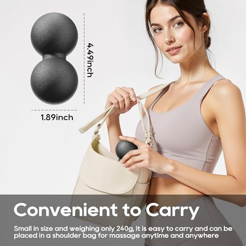 Peanut Massage Ball for Myofascial Release & Plantar Fasciitis Pain Relief - color: Black-single Pack