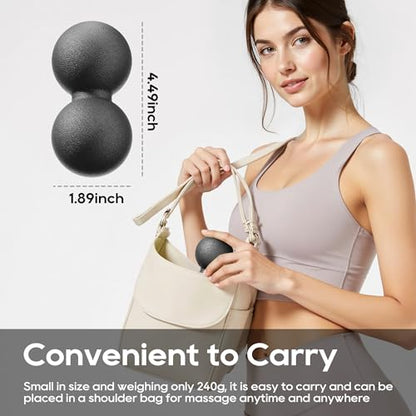 Peanut Massage Ball for Myofascial Release & Plantar Fasciitis Pain Relief - color: Black-single Pack