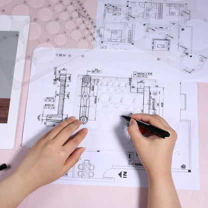 3 Pcs Circle Stencils for Drawing Geometric Drawings Templates Circle Shape Guide Stencil Measuring for Office School Building Formwork Drawings Template Multi-Size Reusable Drafting Tools