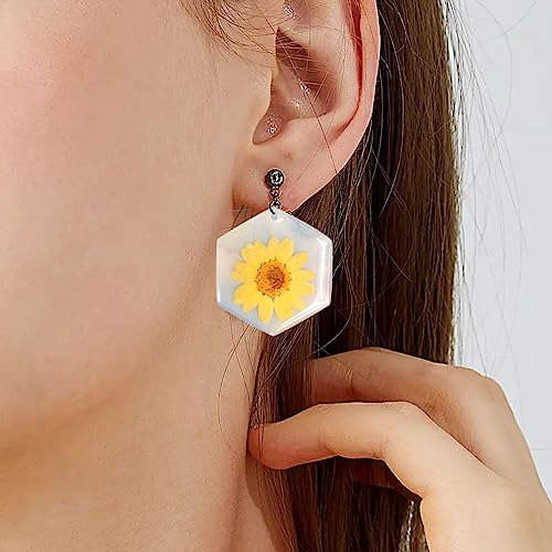 Attuslla 11 PCS Resin Earring Molds Silicone Jewelry Earring Molds Epoxy Resin Molds DIY Craft with Ear Hooks, Jump Rings for DIY Women Earrings, Pendants, Rings, Jewelry Craft Supplies - color: Style 4